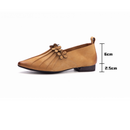 Genuine Leather Women Flower Spring Breathable Soft Sole Pointed shoes - AwwwCos