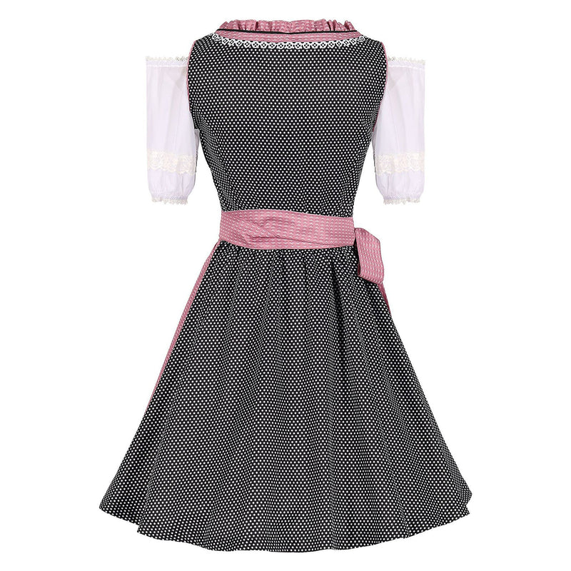 German Beer Festival Cosplay Polka Dot Dress Oktoberfest Dirndl Costume - AwwwCos