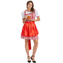 German Beer Festival Cosplay Red Apron Plaid Dress Oktoberfest Dirndl Costume - AwwwCos