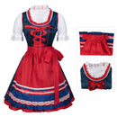 German Beer Festival Cosplay Red Apron Lace Dress Oktoberfest Dirndl Costume - AwwwCos