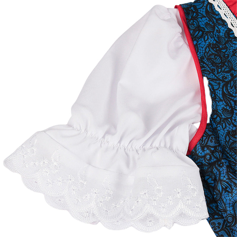 German Beer Festival Cosplay Red Apron Lace Dress Oktoberfest Dirndl Costume - AwwwCos
