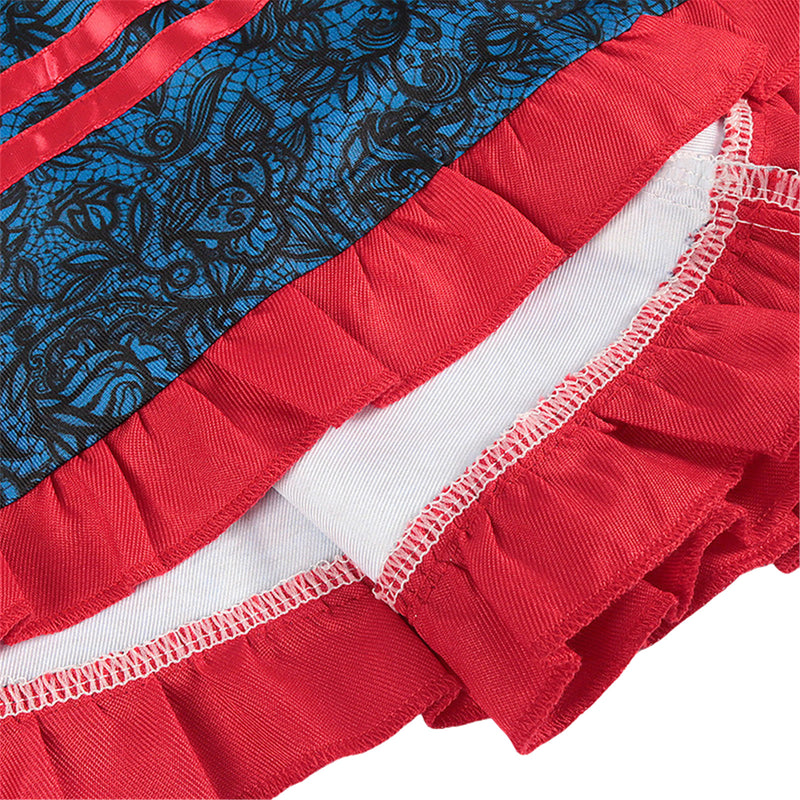 German Beer Festival Cosplay Red Apron Lace Dress Oktoberfest Dirndl Costume - AwwwCos