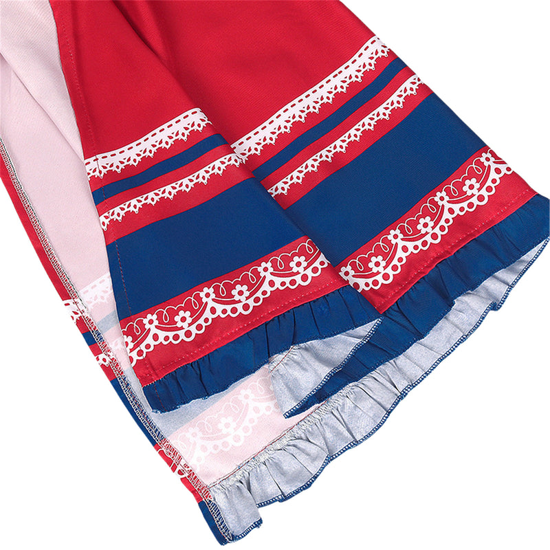 German Beer Festival Cosplay Red Apron Lace Dress Oktoberfest Dirndl Costume - AwwwCos