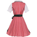 German Beer Festival Cosplay Red Plaid Miad Dress Oktoberfest Dirndl Costume - AwwwCos
