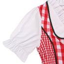 German Beer Festival Cosplay Red Plaid Miad Dress Oktoberfest Dirndl Costume - AwwwCos