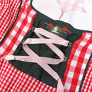 German Beer Festival Cosplay Red Plaid Miad Dress Oktoberfest Dirndl Costume - AwwwCos