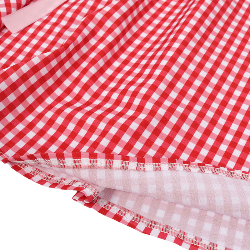 German Beer Festival Cosplay Red Plaid Miad Dress Oktoberfest Dirndl Costume - AwwwCos