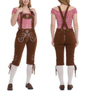 Germany Munich Bavarian Oktoberfest Cosplay Suede Lace-up Half Length Jumpsuit