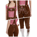 Germany Munich Bavarian Oktoberfest Cosplay Suede Lace-up Half Length Jumpsuit