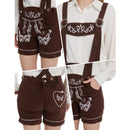 Germany Munich Bavarian Oktoberfest Lace-up Suede Material Lace-up Overalls