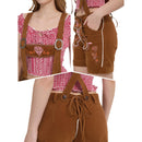 Germany Munich Bavarian Oktoberfest Lace-up Suede Material Lace-up Overalls