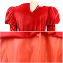 Girl Christmas Santa Claus Dress Red Velvet Dress with Glasses - AwwwCos