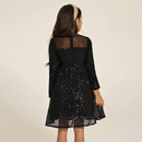 Kid Girl Long Sleeve A-Line Sequin Dress Party Sparkle Gown - AwwwCos