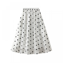 Girl Summer Mesh Polka Dot Print Knee Length Elegant Midi Skirts - AwwwCos