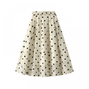 Girl Summer Mesh Polka Dot Print Knee Length Elegant Midi Skirts - AwwwCos