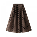 Girl Summer Mesh Polka Dot Print Knee Length Elegant Midi Skirts - AwwwCos