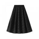 Girl Summer Mesh Polka Dot Print Knee Length Elegant Midi Skirts - AwwwCos