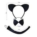 Girls Animal Cosplay Party Leopard Plush Ear Headband Temporary Tattoo Tail - AwwwCos