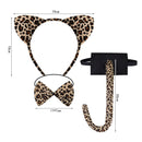 Girls Animal Cosplay Party Leopard Plush Ear Headband Temporary Tattoo Tail - AwwwCos