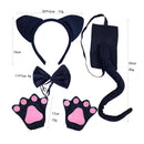 Girls Animal Cosplay Party Leopard Plush Ear Headband Temporary Tattoo Tail - AwwwCos