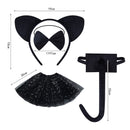 Girls Animal Cosplay Party Leopard Plush Ear Headband Temporary Tattoo Tail - AwwwCos