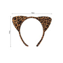 Girls Animal Cosplay Party Leopard Plush Ear Headband Temporary Tattoo Tail - AwwwCos