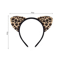 Girls Animal Cosplay Party Leopard Plush Ear Headband Temporary Tattoo Tail - AwwwCos