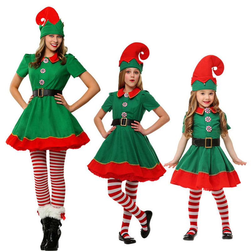 Girls Boys Men Women Christmas Santa's Helper Elf Cosplay Costume - AwwwCos