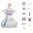 Girls LoveLive! Mari Ohara Cosplay Costume Knee Length Light Blue Lolita Dress