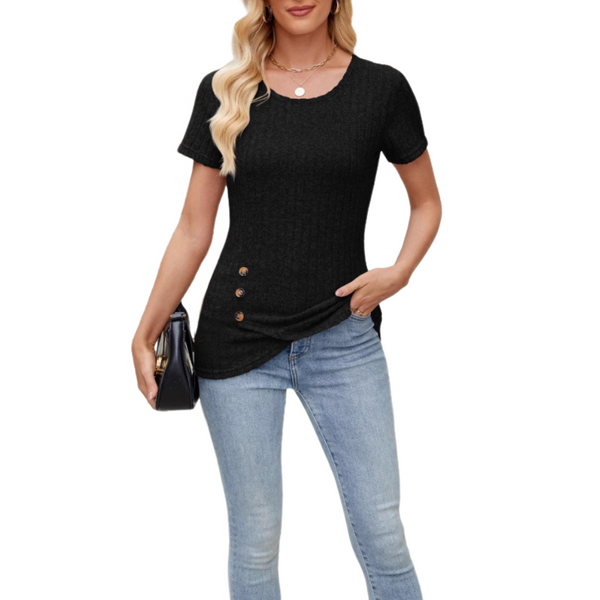 Girls Round Neck Asymmetrical Split Bodycon Dress Sweater