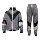 Gold Silver Color Block 2 Piece 80s Retro Hip Hop Disco Tracksuit Jacket Pants - AwwwCos