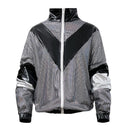 Gold Silver Color Block 2 Piece 80s Retro Hip Hop Disco Tracksuit Jacket Pants - AwwwCos