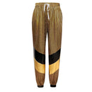 Gold Silver Color Block 2 Piece 80s Retro Hip Hop Disco Tracksuit Jacket Pants - AwwwCos