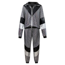 Gold Silver Color Block 2 Piece 80s Retro Hip Hop Disco Tracksuit Jacket Pants - AwwwCos