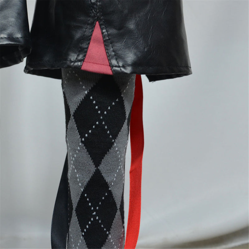 Gotham Knights Harley Quinn Cosplay Costume Jumpsuit Mini Coat