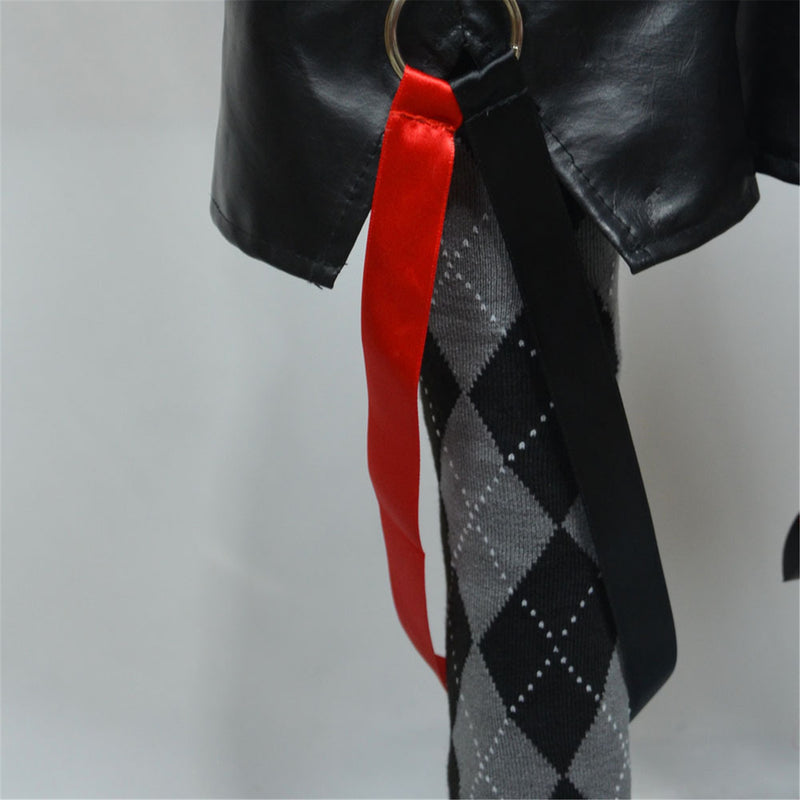Gotham Knights Harley Quinn Cosplay Costume Jumpsuit Mini Coat