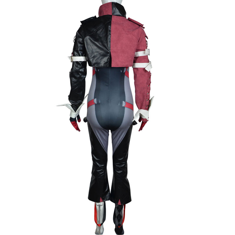 Gotham Knights Harley Quinn Cosplay Costume Jumpsuit Mini Coat