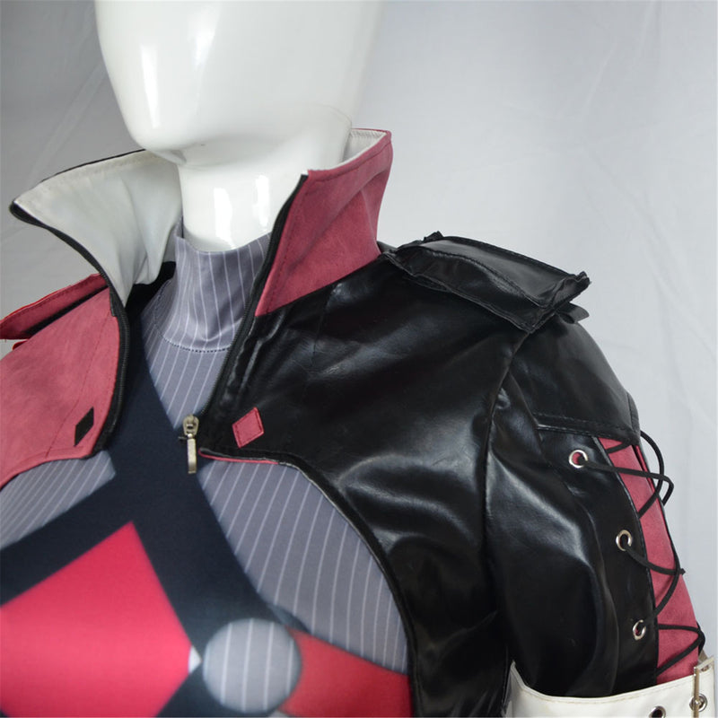 Gotham Knights Harley Quinn Cosplay Costume Jumpsuit Mini Coat