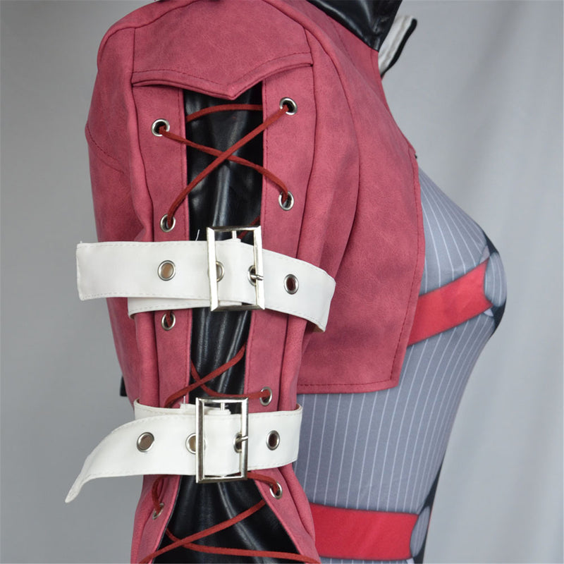 Gotham Knights Harley Quinn Cosplay Costume Jumpsuit Mini Coat