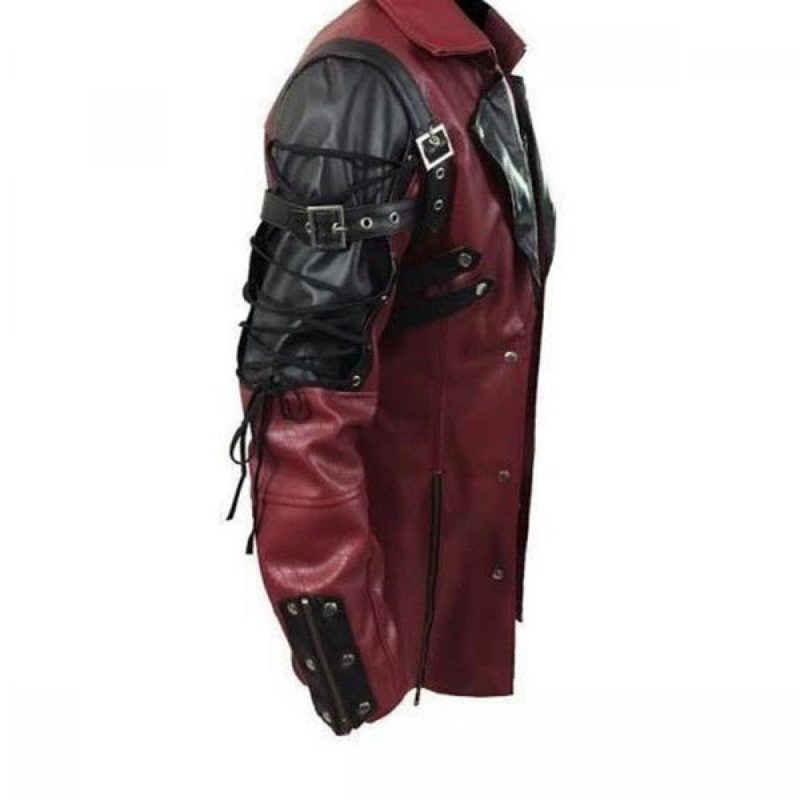 Gothic Motorcycle Biker Coat Faux Leather Jacket Overcoat