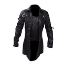 Gothic Motorcycle Biker Coat Faux Leather Jacket Overcoat - AwwwCos