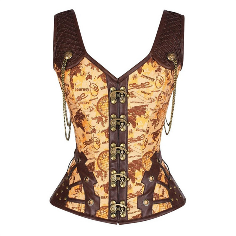 Gothic Steampunk Hourglass Body Shaper Bustier Exotic Corset Lace Up Tops