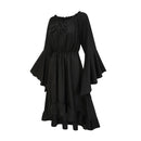 Gothic Vintage Renaissance Off Shoulder Bell Sleeve High Low Dress - AwwwCos