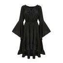 Gothic Vintage Renaissance Off Shoulder Bell Sleeve High Low Dress - AwwwCos