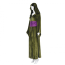 Green Dress Velvet Wizard Robe Purple Corset Belt Halloween Outfits