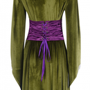 Green Dress Velvet Wizard Robe Purple Corset Belt Halloween Outfits