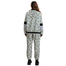Grey Floral Color Block 2 Piece 80s Retro Hip Hop Disco Tracksuit Jacket Pants - AwwwCos
