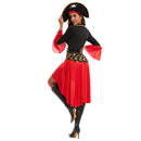 Halloween Gothic Pirate Cosplay Costume Women Dress Hat Belt - AwwwCos