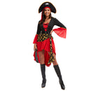 Halloween Gothic Pirate Cosplay Costume Women Dress Hat Belt - AwwwCos