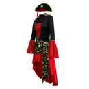 Halloween Gothic Pirate Cosplay Costume Women Dress Hat Belt - AwwwCos